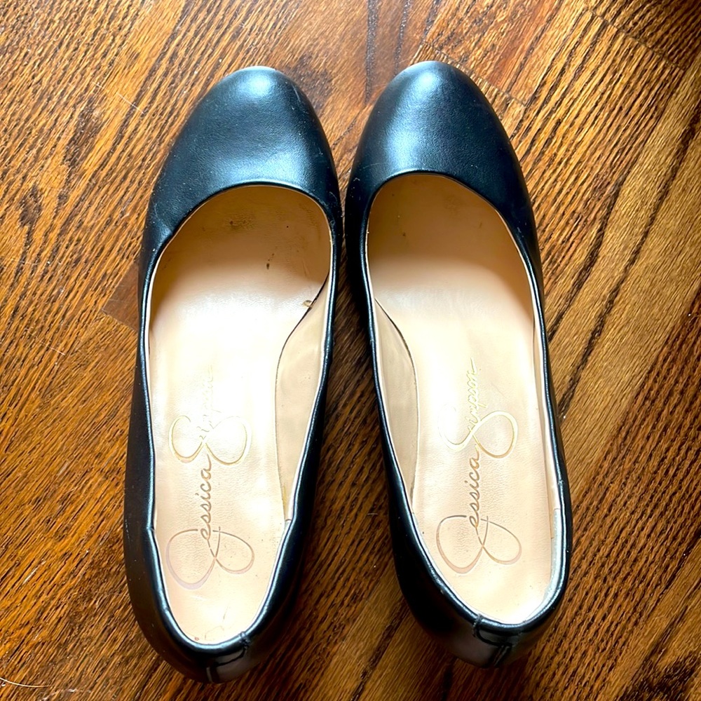 Black wedge heels